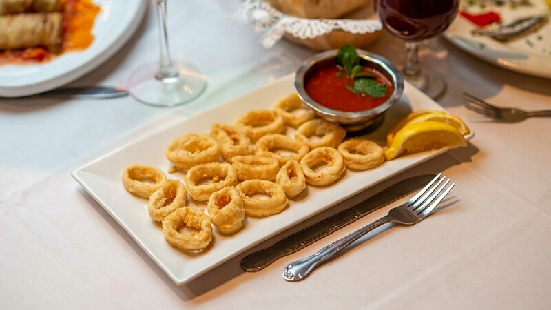 Fried calamari appetizer